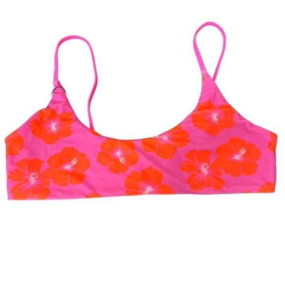 Vaya Island Girl’s Reversible Pink Capri Floral Bikini‎ Top Size XL New With Tag - Picture 1 of 6